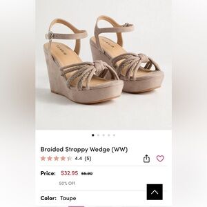 Torrid Braided Wedge Sandals - Taupe